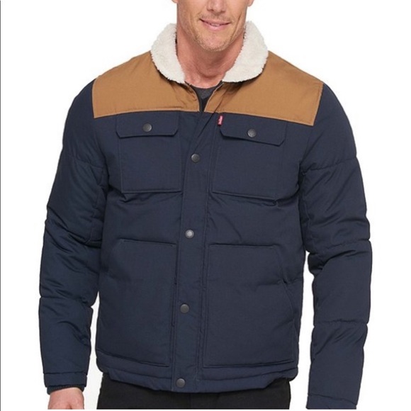 BNWT Levi's® Arctic Cloth Quilted Woodsman Trucker Sherpa Jacket - Picture 4 of 9